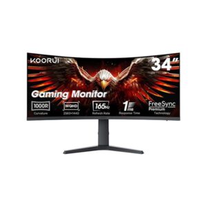 KOORUI 34-inch Ultrawide Curved WQHD 3440×1440 Gaming Monitor