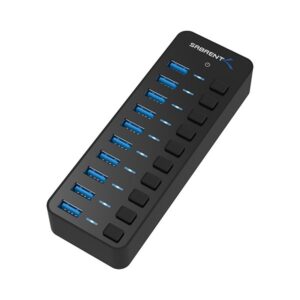 SABRENT 10-Port 60W USB 3.0 Hub with Individual Power Switches and LEDs